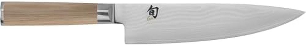 Shun Cutlery Classic Blonde Chef's Knife 8”, Thin, Light Kitchen Knife, Ideal for All-Around Food Preparation, Authentic, Handcrafted Japanese, Professional Chef Knife