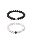 Yellow Chimes D'Vine Couple Collection Charm Bracelet for Women (Black; White)(YCFJCPBR-621DVINE-WHBK)