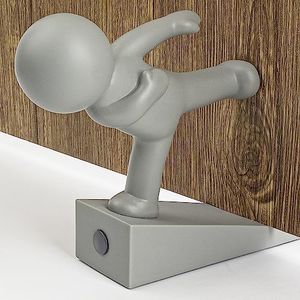 Omoojee Cute Door Stop, Decorative and Sturdy, Door Stop, Lower Front Wedge Suitable for More Doors, Gray (Patented)