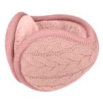 El Regalo 1PC Unisex Warm Knit Earmuffs- Winter Outdoor Fur Earwarmer, Foldable, Adjustable Wrap Ear Warmer for Girls/Boys/Men/Women (Pink)