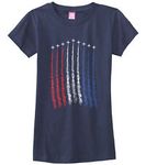 Red White Blue Air Force Flyover Girls Fitted T-Shirt US Military Family