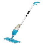 LOMESH Flat Spray Mop, 2 in 1, Liquid Dispenser and Movable Handle, High Absorbent Microfiber Removable Pad, for Wet and Dry Surface, Tiles Cleaning Floor Mop with Integrated Water Spray Mechanism