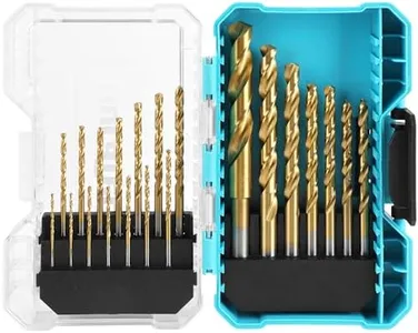 DURATECH Drill Bit Set, 21PCS Titanium Impact Twist Drill Bit Set with Tough Case, HSS Twist Drill Bits Kit for Soft Metal, Wood, PVC (1/16" - 1/2"), Christmas Gift