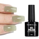 TOMICCA Gel Nail Polish - Pastel Green Nail Polish,Emerald Olive Sage Green Gel Polish Soak Off U V LED Jelly Gel Nail Polish Nail Art Manicure Salon DIY Home for Women