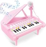 REMOKING Piano Keyboard Toy for Kids,2 3 4 5 6 Year Old Girls Boys Birthday Gift,Toddler Musical Instruments Toys with 24 Keys&Microphone,Early Sensory Education for Infant Baby Preschool