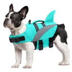 Oslueidy Dog Life Jacket High Flotation,Shark Dog Lifesavers Floats Coat High Visibility Reflective Pet Safety Vest Swimsuits Small Medium Large Dog Life Vest for Swimming Boating Surfing Kayaking