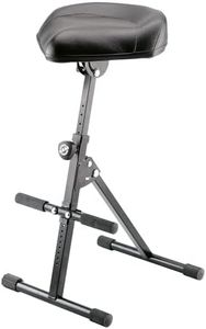 K&M Stands 14045 Black Ergonomic Stool with Height and Angle Adjustment