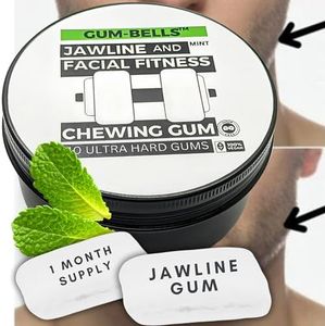 GumBells 12XHard Jawline & Facial Fitness Chewing Gum -1MONTH pack exerciser - Enhance, Define & strengthen your Jaw, Jawline, Face, Mouth & Jawrz. Chios style Workout exerciser trainer 4 Men & Women