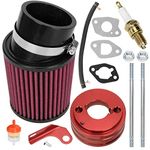 FVRITO High Performance Upgraded Filter Adapter Intake Spark Plug Kit for Predator 212cc 6.5 Hp Honda GX160 GX200 Engine Mini Bike Go Kart Racing Red