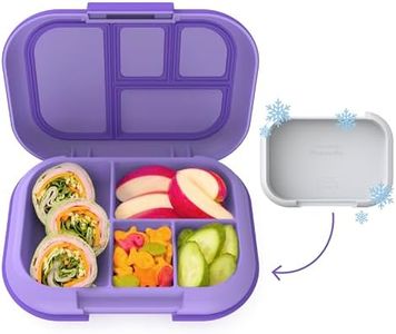 Bentgo® Kids Chill Lunch Box - Leak-Proof Bento Box with Removable Ice Pack & 4 Compartments for On-The-Go Meals - Microwave & Dishwasher Safe, Patented Design, 2-Year Warranty (Purple)