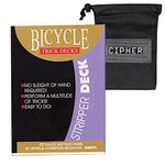 Stripper Bicycle Deck - Easy Magic Card Trick - Includes Cipher Card Bag (Red)