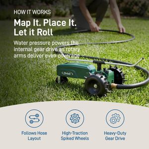 Orbit Traveling Sprinkler – Green Lawn Watering System