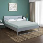 Nilkamal SLEEP Hybrid Wood and Metal Structure Grande Queen Size Bed, Lightweight and Portable (78 X 60, Grey)