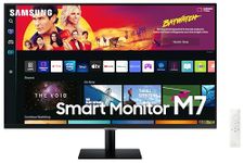 Samsung 32-inch(80cm) LED 3840 x 2160 Pixels M7 4K UHD Smart Monitor, Type-C, Smart TV apps, TV Plus, Office 365, Apple Airplay, Dex, Bluetooth, IOT, Speakers, Remote (LS32BM700UWXXL, Black)