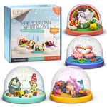 KipiPol Make Your Own Water Globe Kit – 4X DIY Snow Globe Making Kit w/ 5 Figures, 20 Packs of Modeling Clay for Kids for Sculpting, Crafts for Girls Ages 4-6, Arts and Crafts for Kids Ages 4-6-8-12