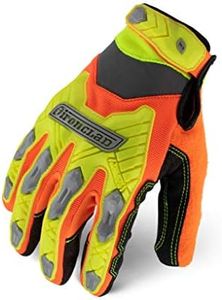 Ironclad Impact Hi-Viz Glove, Large, Green/Black