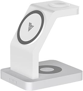 Vaku Luxos® Trinity 3in1 23W Magnetic MagSafe Wireless Charger for iPhone 16/16 Plus/16 Pro/16 Pro Max, iPhone 15/15 Plus/15 Pro/15 Pro Max, iPhone 14/13/12 Series Fast Charger- White