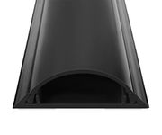 Cord Cover Floor 34in(2xL17in), Large Capacity Floor Cable Cover, Hard PVC Cord Hider Floor, Floor Wire Cover for Cable Management Floor, Cable Floor Cover Black, Cord Cavity - 1.8"(W) x 0.6"(H)