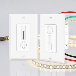 Greencycle 60W 24V LED Driver and Dimmer Switch,2PK Single Integrated Unit, Converts 120V AC to 24V DC, Neutral Wire Required,Compatible with Most Solid Color 24VDC LED Lights and Fixtures, ETL Listed