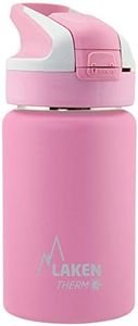 Laken Summit Insulated Kids Water Bottle with Sport Straw Cap and Lock, Double Wall Stainless Steel, Leakproof, 12oz, Pink