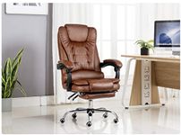 Kepler Brooks Office Chair | 3 Years Warranty | Chairs for Office Work, Chair for Office Work at Home, Diwali Gifts, Ergonomic Chair, Padded Arms & Leg Rest, Wooden Frame (Italia Premium - Brown)