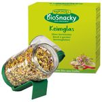 Rapunzel BioSnacky Small Germinator| Device for Growing Sprouts | Dishwasher-safe Glass Jar | Strong Lid with Drainage Holes | Approx 8x14cm