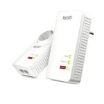 AVM FRITZ!Powerline 1260/1220 WLAN Set (WLAN Access Point, Ideal for Media Streaming or NAS Connections, 1,200 Mbps, German Version)