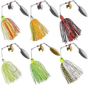 Bass Fishing Lures Spinnerbaits Kit, 6pcs Hard Metal Spinner Baits Buzzbait Swimbait Jigs Hook Fishing Lure for Bass Pike Trout Salmon Multicolor