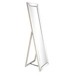 Empire Art Direct Moderno Cheval, Solid Wood Frame with 1"-Beveled Center Full Length Modern Mirror for Bathroom,Bedroom,Living Room,Ready to Stand on The Floor, 18" x 64", Clear