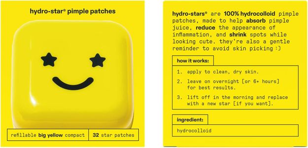 Starface XL Big Star Pimple Patches – Large Hydrocolloid, 32 Count