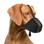 ILEPARK Dog Muzzle Soft Mesh Muzzle, Comfortable & Breathable, Prevent Eating, Biting and Chewing, Adjustable Fit for Small Medium Large Dogs, Black（S,Black）