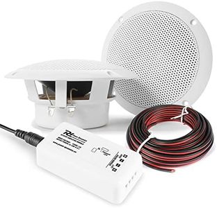 Power Dynamics Bluetooth Kitchen and Bathroom Ceiling Speakers and Amplifier System Home Audio Wireless