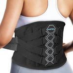 Kinstron Lumbar Support Back Brace with Adjustable Compression Straps – Breathable Mesh, Memory-Aluminum Stays & Removable Pad – Ergonomic Lower Back Support Belt for Work, Fitness & Daily Pain Relief, Size M (Waist 33.5"-40.5")