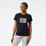 New Balance Sport Script Graphic Tee, Women, Black, M