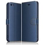 ELESNOW Case Compatible with iPhone 6 / 6S, High-grade Leather Flip Wallet Phone Case Cover for Apple iPhone 6 / 6S (Deep Blue)