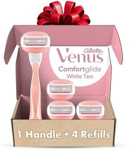 Gillette Venus ComfortGlide White Tea Women's Razor 1 Handle + 4 Blade Refills, Holiday Gifts for Women