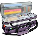 Luxiv Carrying Case for Cricut Explore Air 2, Double-Layer Bag Compatible with Cricut Maker, Cricut Explore Air/Air 2 Carrying Bag Portable 2 Layer Cricut Cut Machine Bags (Purple)