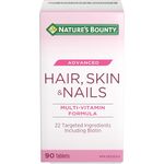 NATURE'S BOUNTY Hair, Skin & Nails Advanced, Maintains Structure Of Hair, Skin & Nails, 22 Targeted Ingredients Including Biotin, An antioxidant for the maintenance of good health. Maintain hair, skin and nail structure. Tablets, 163 g