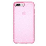 Speck Products Presidio Clear + Glitter Case for iPhone 8 Plus (Also fits 7 Plus and 6S/6 Plus), Bella Pink With Gold Glitter/Bella Pink