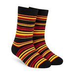 DYNAMOCKS Men's and Women's Combed Cotton Stripes Crew Length Socks (Multicolour, Free Size) (Stripes 17.0 - Crew)