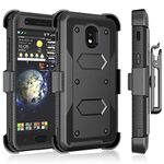 Tekcoo Samsung Galaxy J7 2018/J7 Aero/J7 Top/J7 Crown/J7 Aura/J7 Refine/J7 Eon/J7 Star Case Holster Clip, [Tshell] [Built-in Screen] Swivel Locking Belt Full Body Kickstand Carrying Cover [Black]