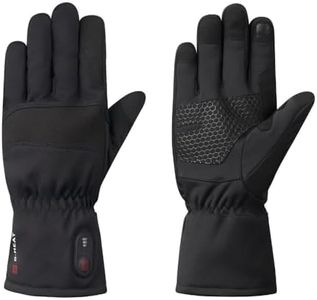 G-HEAT - Gants Chauffants Confort+ - Mixtes - Tactiles - Déperlants - Anti-dérapant. Usages : Loisirs, Travail, Personnes souffrant du Froid. Fournis avec 1 Paire de Batteries et câble de Recharge