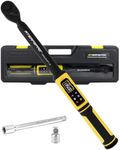 Digital Torque Wrench 3/8" Drive, 1.5-99.5 FT.Lb - 5 Units with Color Screen, Vibration/Buzzer/LED, 5" Extension & 3/8 to 1/2 Adapter, 3/8 Torque Wrench ±2% Accuracy for Car, Motorcycle, Bike Repair