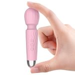 MANFLY Home Electric Massage Tool, Handheld Powerful Rechargeable Waterproof Mini Neck Massager (Pink)