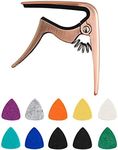 Ukulele Capo for Soprano, Concert, Tenor, Baritone Ukulele with felt picks (Copper)