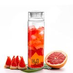 CELLO H2O Glass Fridge Water Bottle with Plastic Cap | Leak proof & break-proof | Wide mouth & Easy to Clean | Best Usage for Office/School/College | 920ml | Clear