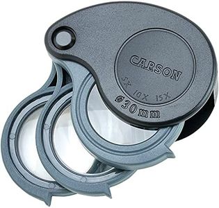 Carson 5x/10x/15x TriView Folding Loupe with Built-in Case