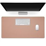 kwmobile Desk Pad 80 x 40 cm - Double Sided Synthetic Leather and PU Suede Office Mat for Desks Laptops - Dusty Pink