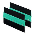 iota Double Edge Plastic Green 2in1 Squeegee for Car Window Tinting Film Fitting Tool Decal Wrap Applicator, (Pack of 2)