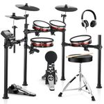 Donner DED-200 MAX Electronic Drum Set with Industry Standard Mesh Heads, 10'' Snare, 10'' Tom3, 12'' Crash, 450+ Authentic Sounds for Optimal Performance and Feel NEW